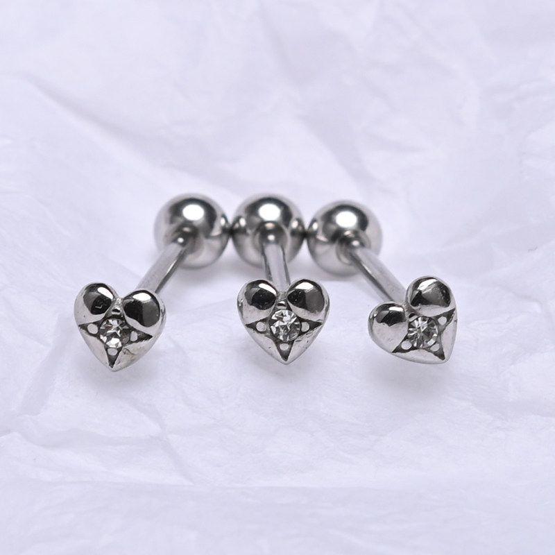 

Raccon Raccoon Micro-Inlaid Shiny Diamond Titanium Steel Heart-Shaped Tongue Pin Fashion Heart Niche Style Tongue Ring Piercing Jewelry Order Now and Get a Free 10/12/14/16/18mm Rod!
