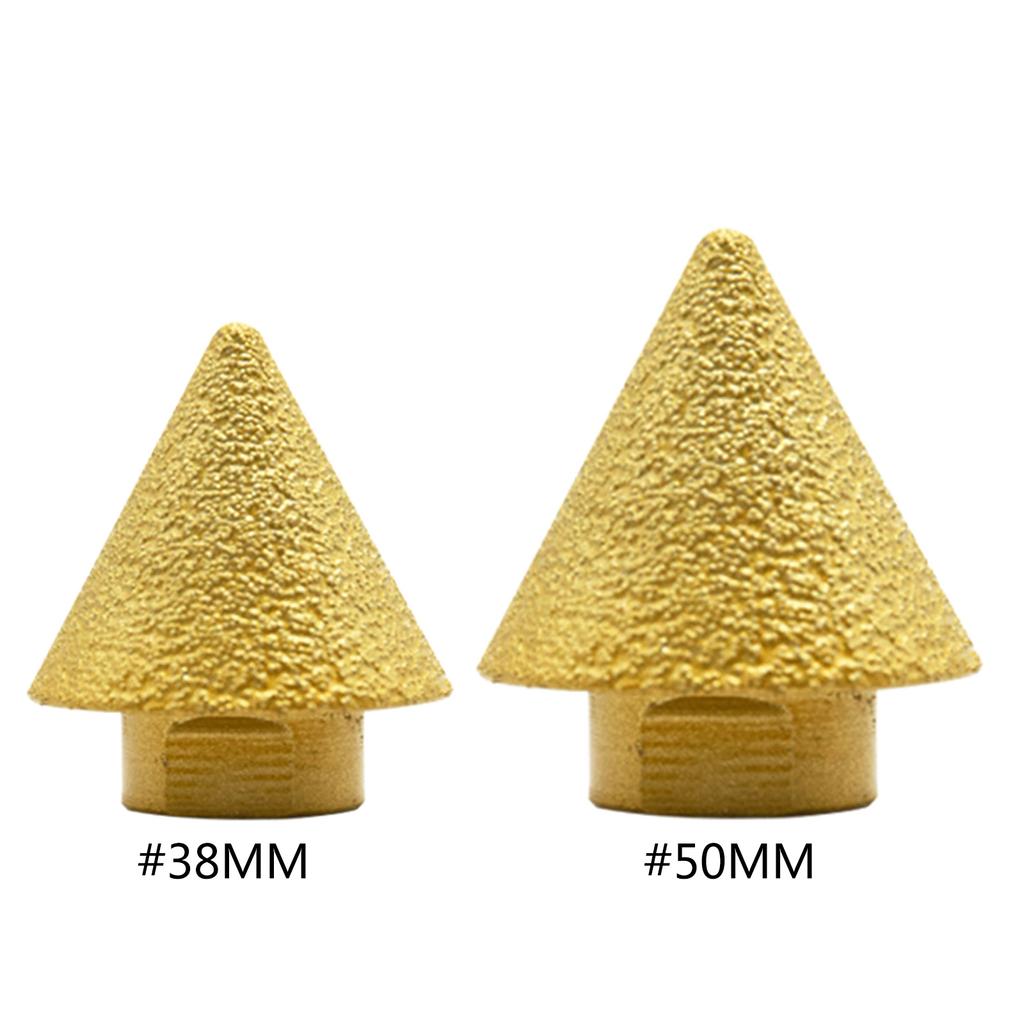 Broca Biseladora Chaflanadora 38/50mm Cónicos Rueda de Diamante para Pulir Piedra Acabado de Bordes Compatibilidad Universal