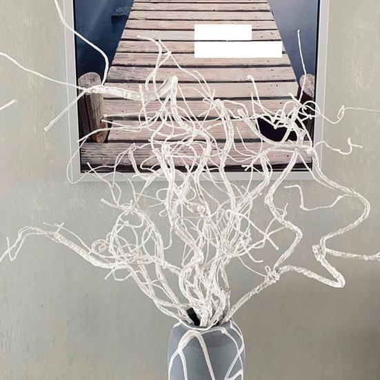 Artificial Branches Faux White Curly Willow Branch Decorative Plant Twigs for Flower Arrangement Vase Home Wedding Centerpieces