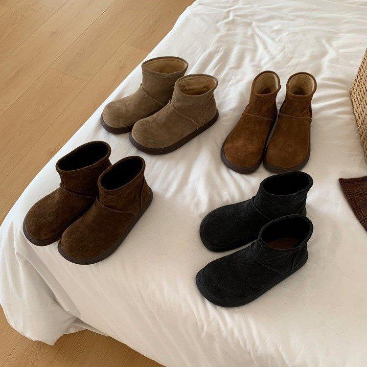 Women's Korean-Style Fashion Soft-Sole Winter Warm Fleece-Lined Snow Boots with Fleece Lining, Slip-Resistant Casual Sports Snow Boots