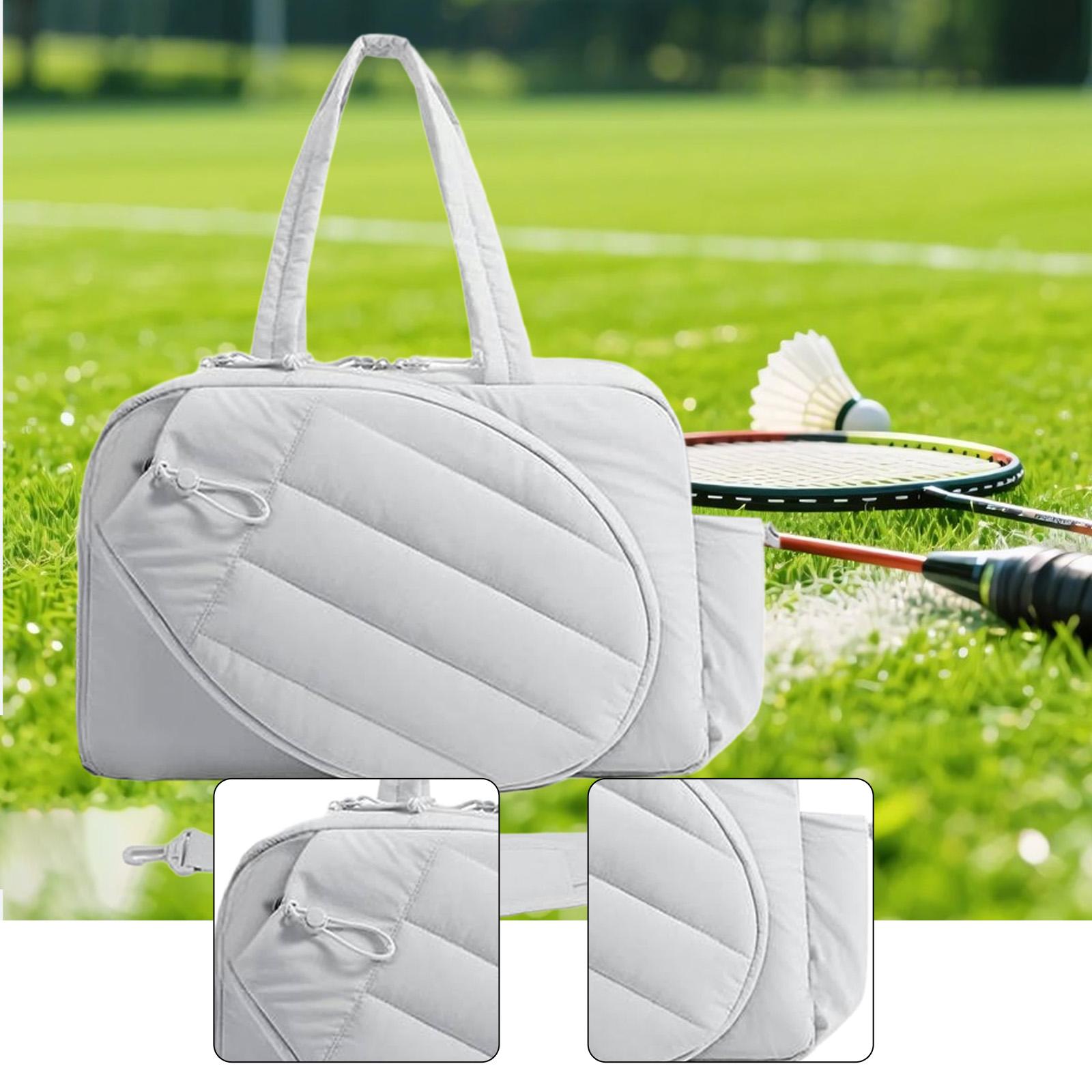 Tennis Racket Bag with Removable Shoulder Strap Pickleball Paddle Bag Badminton Racket Carry Bag Sport Equipment for Adults белый