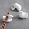 5pcs Cute Ceramic Swan Duck Chopsticks Rest Rack Stand Holder for Chopsticks Forks Spoons Holder Rack Kitchen Tableware Tools