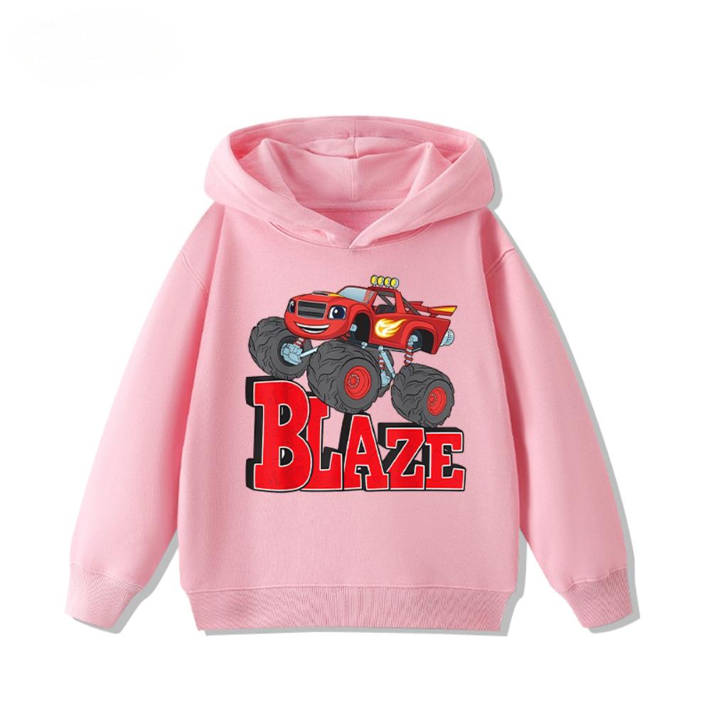 Speed Cyclone Car Team Monster Flame Car Children's Hoodies Boys and Girls' Clothing Autumn and Winter Warm Children's Hoodies