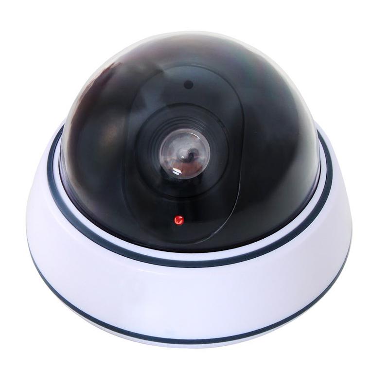 1PC Dummy Fake Camera with LED Red Light, Battery Operated, No Wiring Required, Indoor Outdoor Fake Dome Security Camera