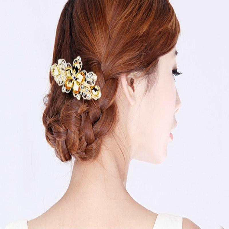 Diamantová sponka do vlasů křížová klipsa korejská pružinová sponka vlasové doplňky