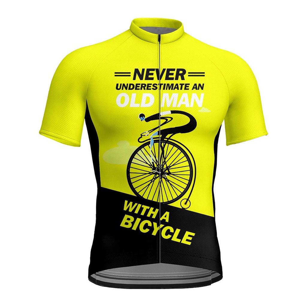 Summer Men's Short Sleeved Cycling Suit 3D Printed Elastic Tight Top