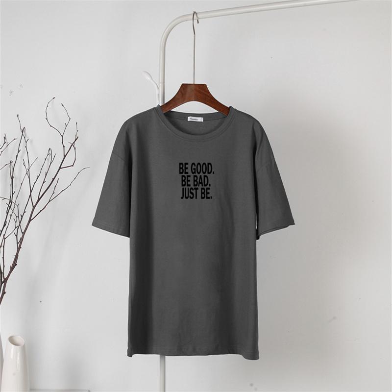 Shellsuning Loose Cotton Letter Printed Tees Oversized Soft Short Sleeve Female Tops Summer Casual High Street T Shirts Women 2023