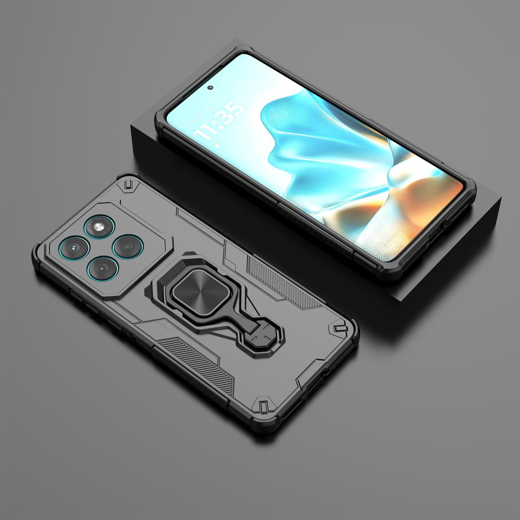 Pro Motorola Edge 60 Fusion 5G Pouzdro Otočný Prsten Stojánek PC+TPU Nárazuvzdorný Kryt na Telefon