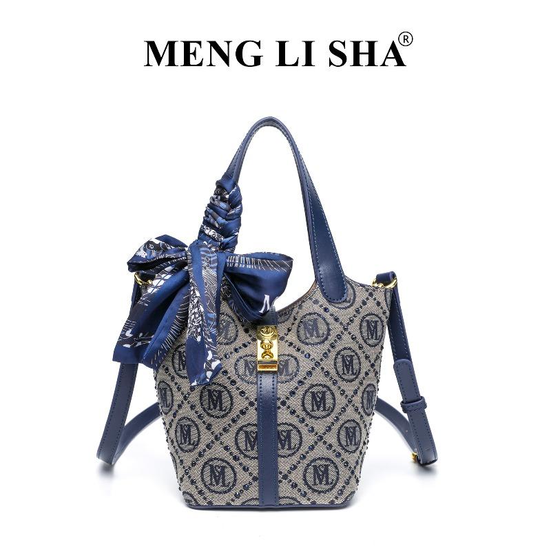 Retro fashion versatile commuter shoulder crossbody bucket bag casual versatile large capacity portable vegetable basket bag