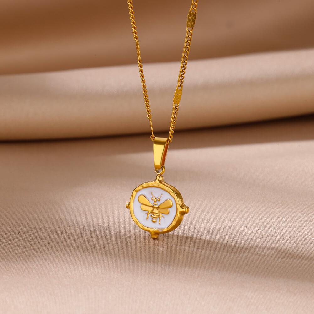 New Trendy Butterfly Snake Pendant Necklace For Women Stainless Steel Gold Color Clavicle Chain Female Party Aesthetic Jewelry