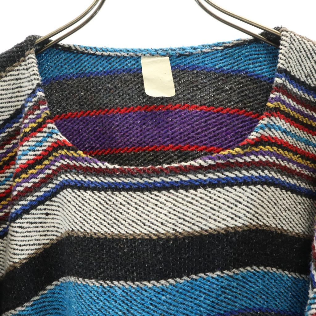 Anni '80 '90 Vecchio Parker Messicano Blu a Maniche Lunghe Pullover da Uomo Usato