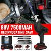 Cordless Electric Saw Rechargeable Reciprocating Saw for Wood Metal Cutting Power Saws Black