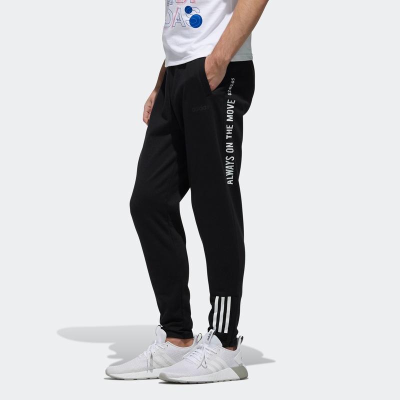 Adidas Neo Letter Print Breathable Casual Sports Pants Men Bottoms Black DZ4873