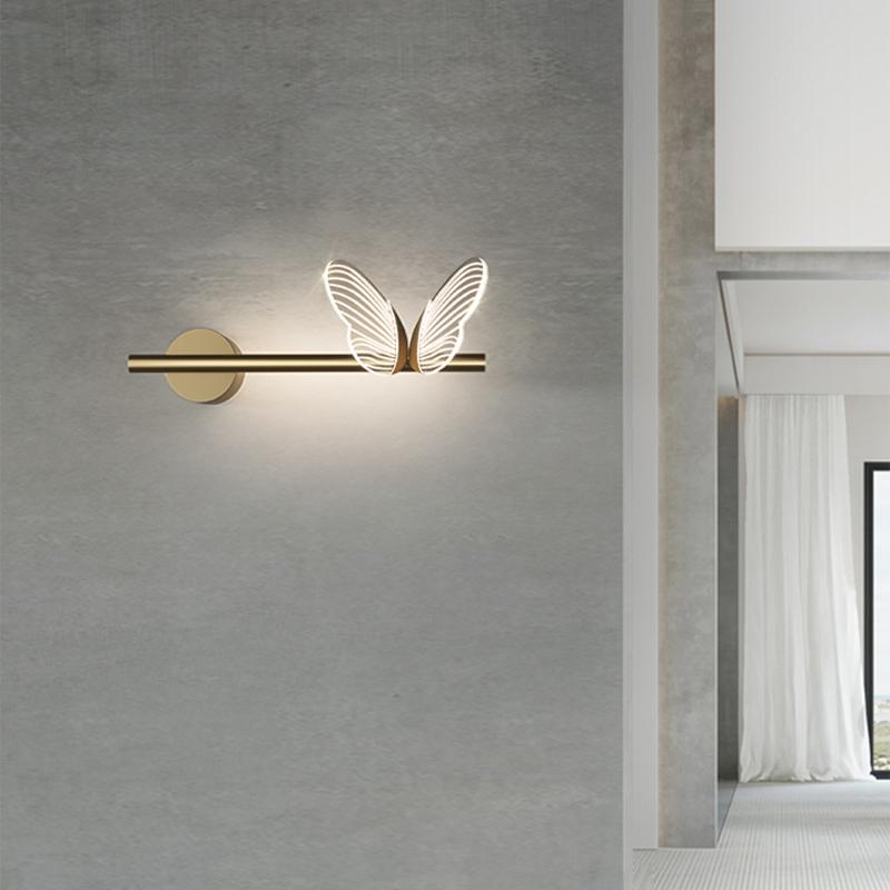 Nordic Butterfly LED Wall Lamp Indoor Lighting For Home Living Room Decoration Bedside Lamps Bed Night Light New Year Christmas