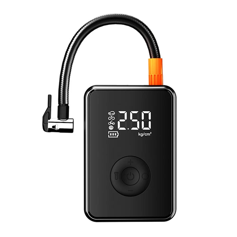 Multi Purpose Wireless Portable Tire Inflator Car Air Pump with Preset Pressure Stop LED Lighting USB Charging.