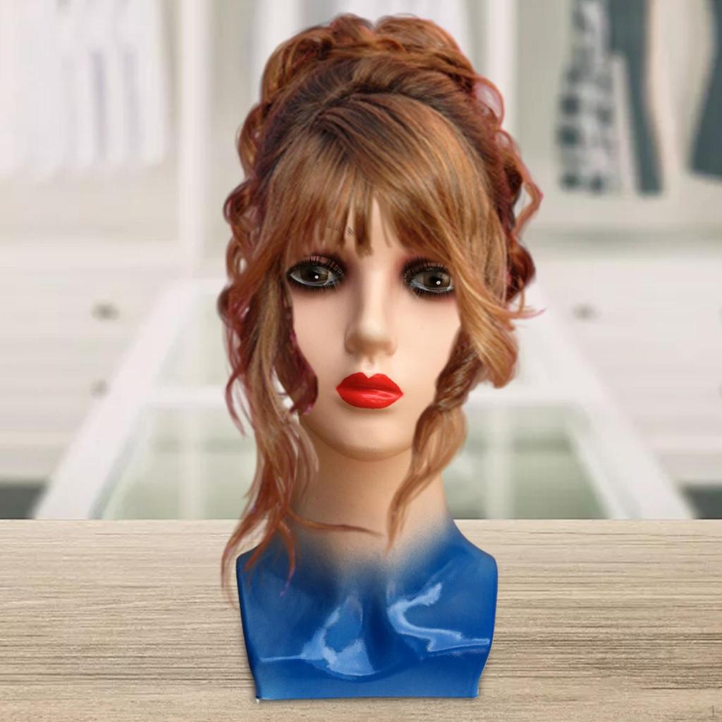 Testa di Manichino Calva Femminile Manichino Supporti per Parrucche Liscio Multiuso Modello Espositore Portaoggetti