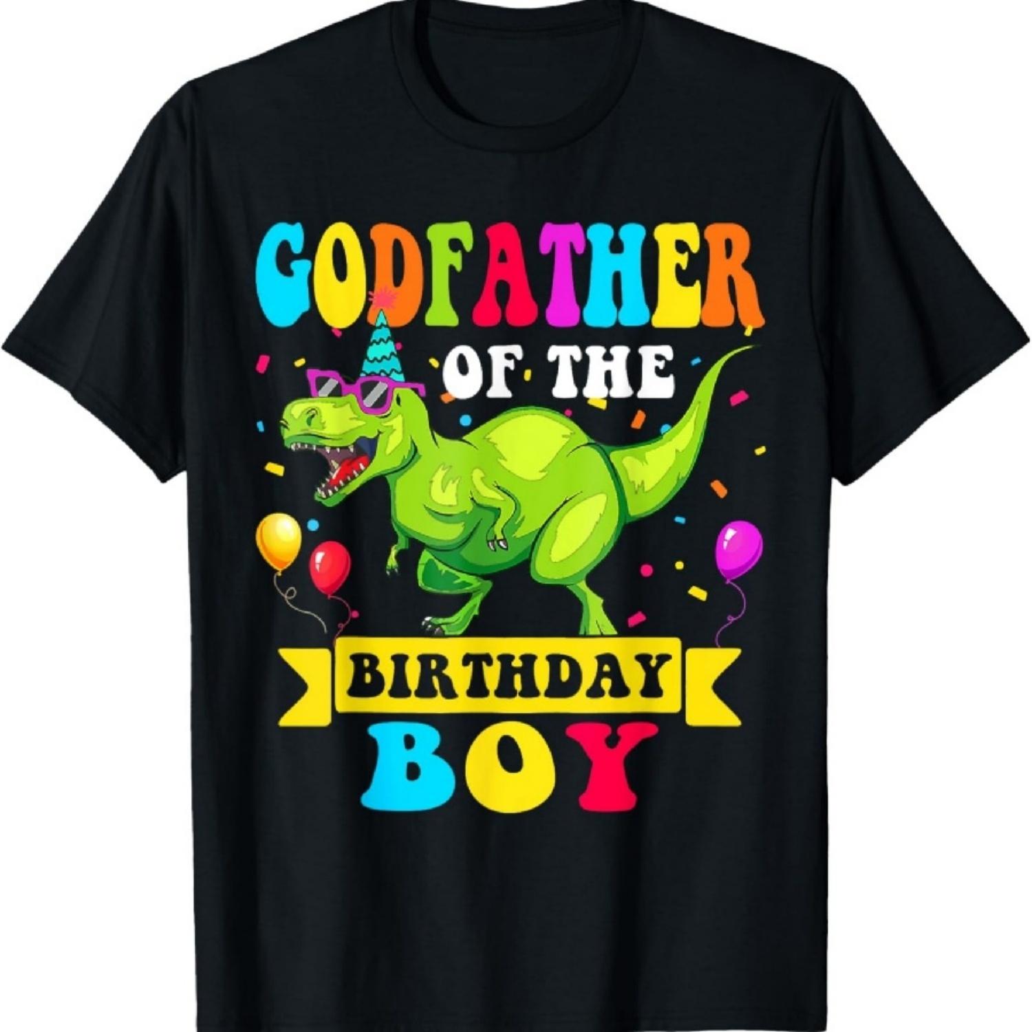 Крестный отец именинника Футболка Динозавр Раптор Смешная футболка XXXXXL разноцветный