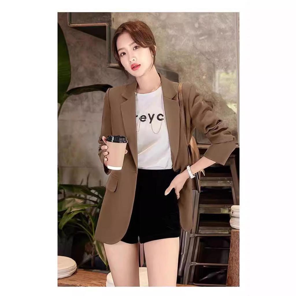 Women's 2023 Cross-Border Casual Suit Jacket for Petite Sizes with Back Slit Design