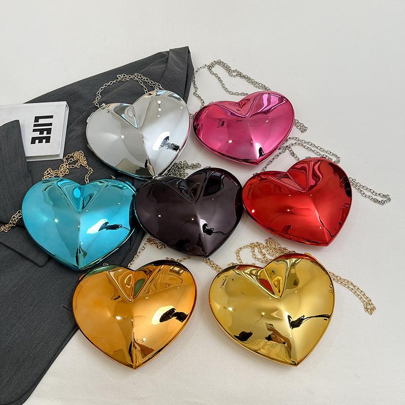 Simple Peach Heart Dinner Shoulder Bag Women'S Autumn And Winter Fashion Foreign Style Versatile High Temperament Messenger Bag