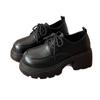British style small leather shoes women's 2025 summer new retro Japanese thick-soled heightening lace-up Internet celebrity loafers women's singl