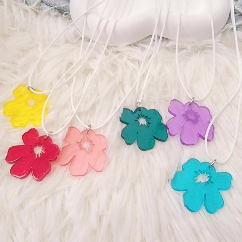 Sweet Irregular Flower Pendant Necklace Party Jewelry Fashion Statement Choker Fashion Simple Cord Collar Necklace