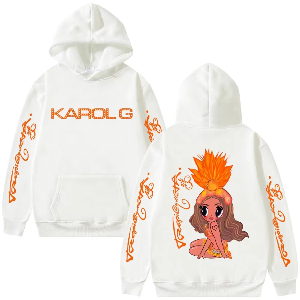 Karol G Tropicoqueta Hoodie Men Women Fashion Pop Music Sweatshirt Unisex Casual Fleece Oversized Hoodies