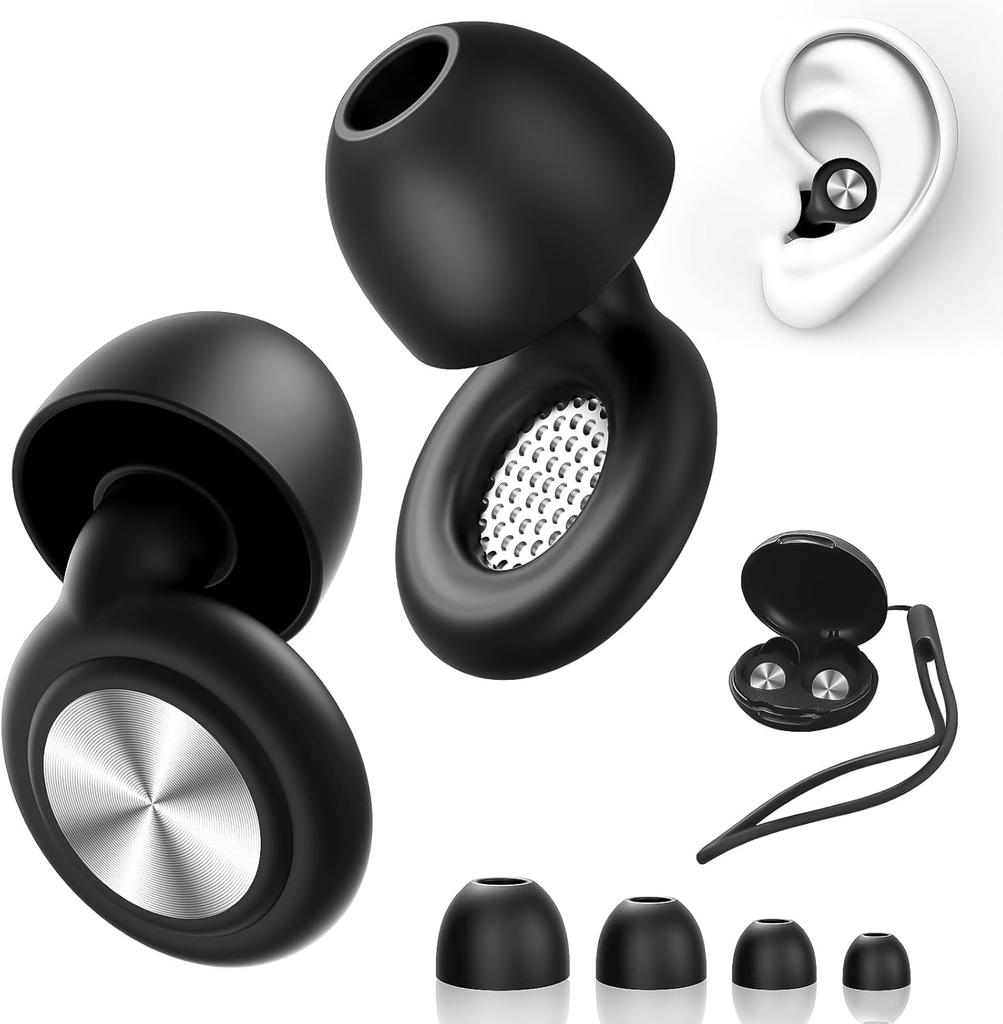 Tynozs Noise Cancelling Earplugs for 55dB Sound and Prevent Perfect for Live and with Storage Hearing Silicone and Reusable Sleep, Reduction, Sleep,