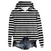 Women's Hooded Long Sleeve Printed Flannel Top Hooded Sweatshirt