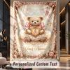 Teddy Bear (19) Theme Custom Tapestry Personalized Custom Name Text Wall Hanging Tapestry Home Decor Background Cloth