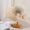 Sun hat women's summer sun protection UV protection sun hat breathable straw hat face small bow foldable hat