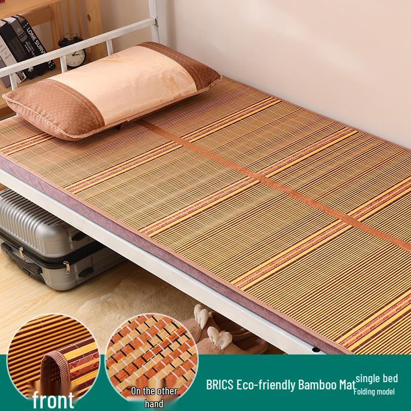Bamboo Summer Cool Mat - Foldable Double-Sided Ice Silk Mat for Home, Dormitory, and Single Beds (Sizes: 0.9m, 1.2m, 1.5m)