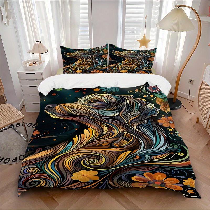 

3pcs Animal-themed Dogs Flowers Soft and Comfortable Breathability, Bedding Set, Machine Washable, Suitable for All Seasons162 135x200cm