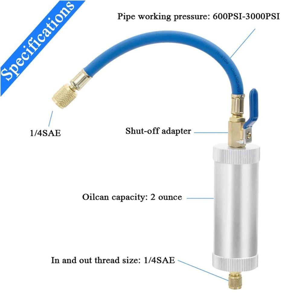 Convenient R134A Liquid Fuel Injector 1/4 Inch Sae Refrigerant Fluid Filler Fluorescent Dyes