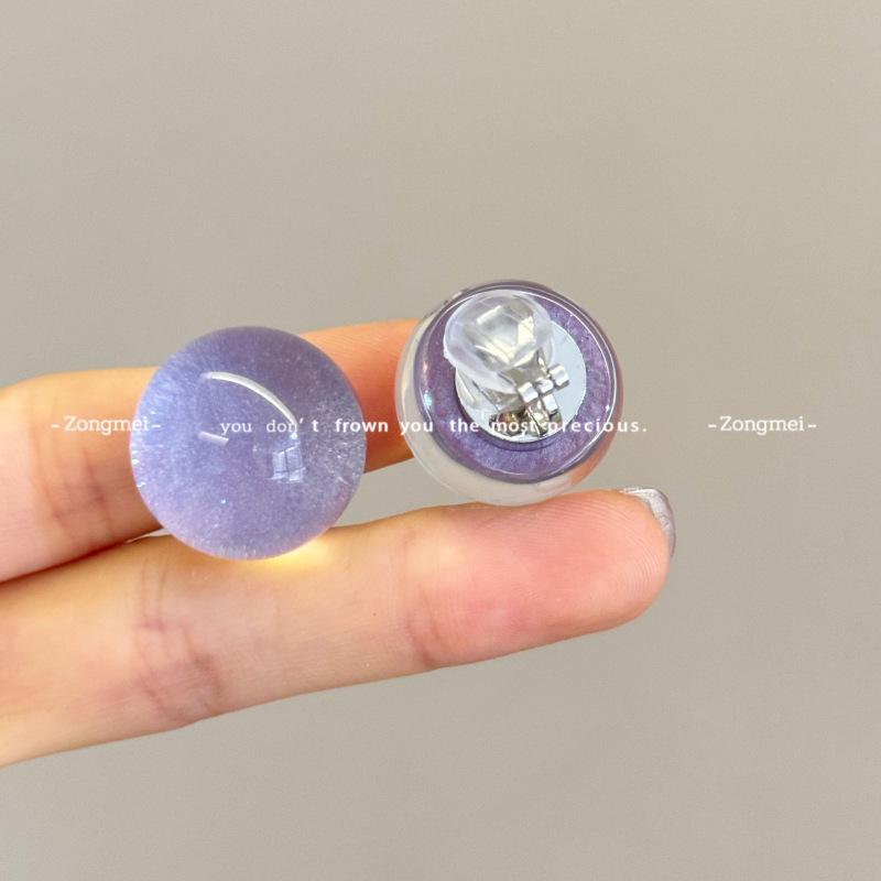 Boucles d'oreilles Clous Perles Rondes Colorées Éclaircissantes Automnales - Design de Niche Élégant 2026