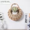 Rattan Flower Basket Willow Wall Hanging Flower Pot Creative Hand Woven Hanging Flower Basket Storage Basket Succulent Wall Hanging Flower Pot