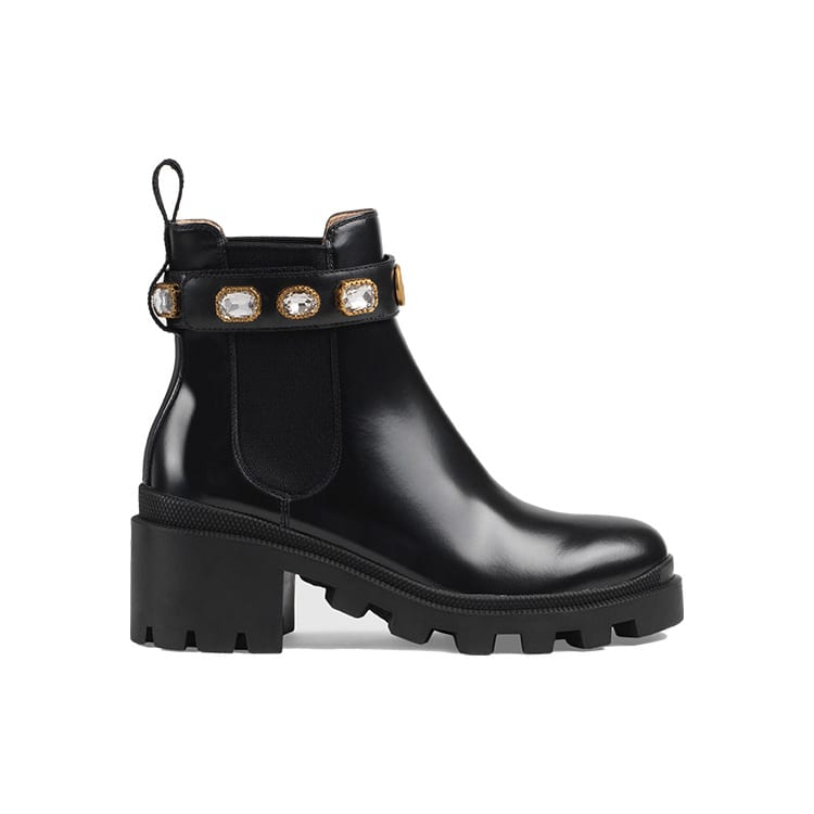 Gucci Wmns Leather Ankle Boot 'Belt - Black' Women's 550036 DKS00 1000