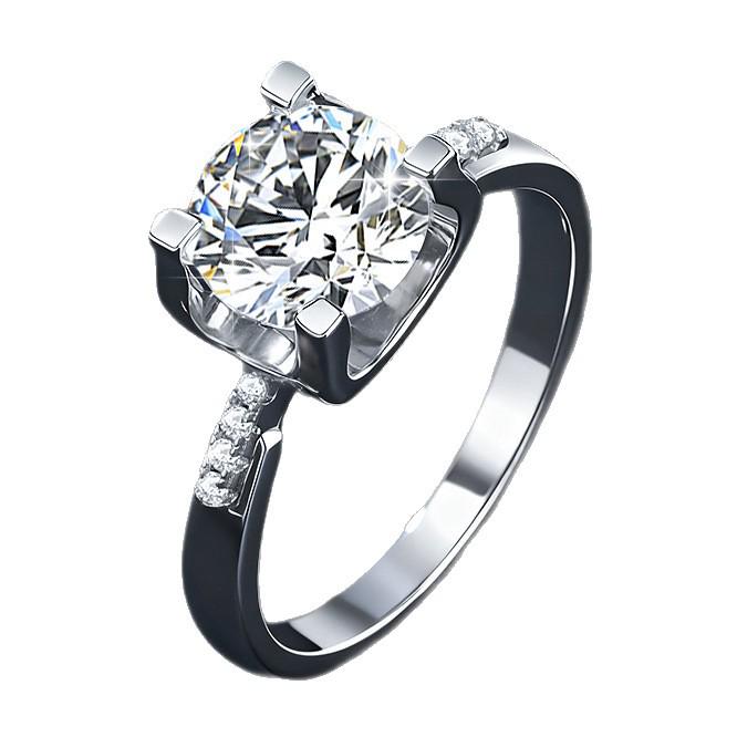 Women's 1 Carat Moissanite Bull Head Waist Ring, Sterling Silver, Four-Prong, Light Luxury Engagement and Wedding.