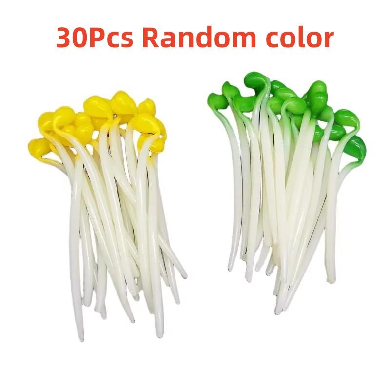 30 pcs Elastic Stress Relief Toy Interest Bean Sprouts Stretch Vegetable Model Sprouts Decompression Simulation Kitchen Decor