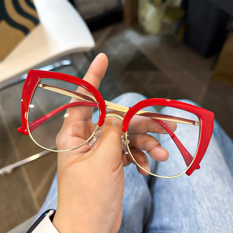 New Stylish Cat-Eye Anti-Blue Light Presbyopia Glasses Vintage Metal-Frame High-Definition Reading Eyewear Diopter 0 To +4.0