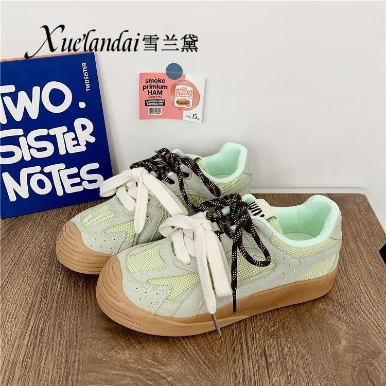 Popular Mesh Breathable Little White Shoes Women's 2025 Autumn New Versatile Little White Shoes Ins German Training Casual Board Shoes Tide.