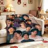Kim Namjoon Rm Portrait Collage Print Pattern Blanket Soft Comfortable Fleece Blanket For Living Room Bedroom Recliner Home Party Decor Memorial Gift