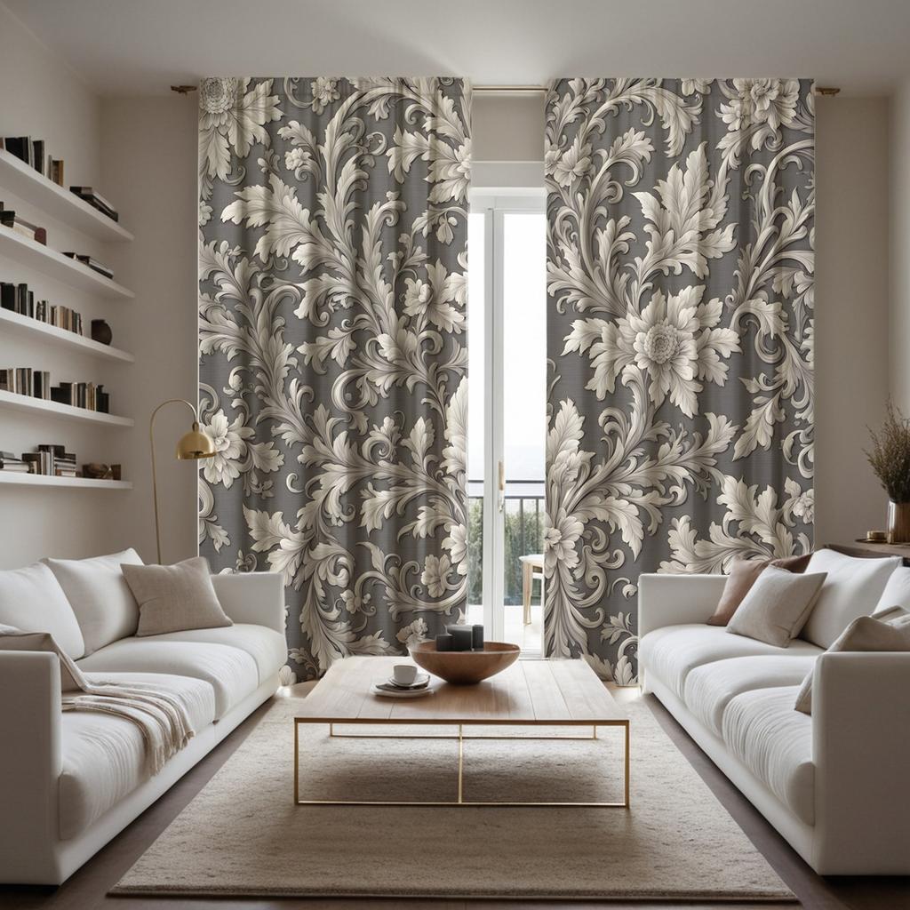 2 stücke HD modernen Europäischen dekorative vorhang Grau digital gedruckt vorhang Hause dekoration stil dekoration wohnzimmer schlafzimmer