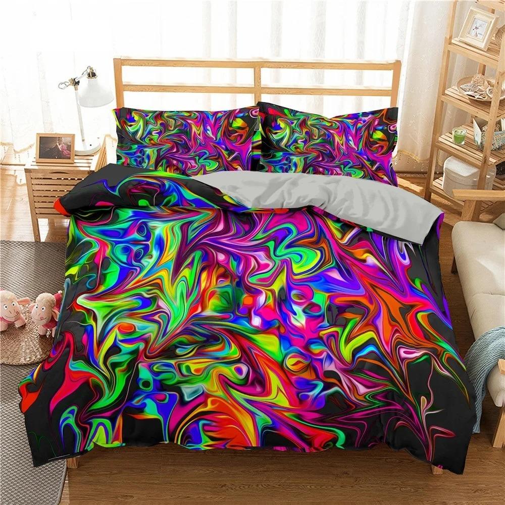 phechion Psychedelic 3D Print Bedding Set Duvet Covers Pillowcases One Piece Comforter Bedding Sets Bedclothes Bed Linen K269