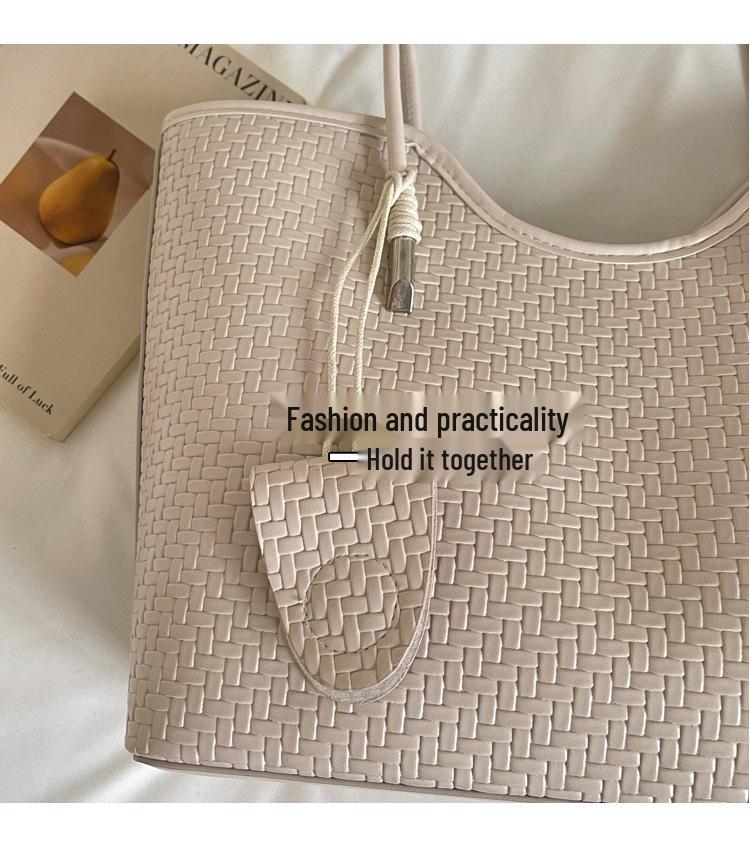 Woven Women's Large Tote Bag - 2026 Style, High-Capacity Casual Work Shoulder Bag