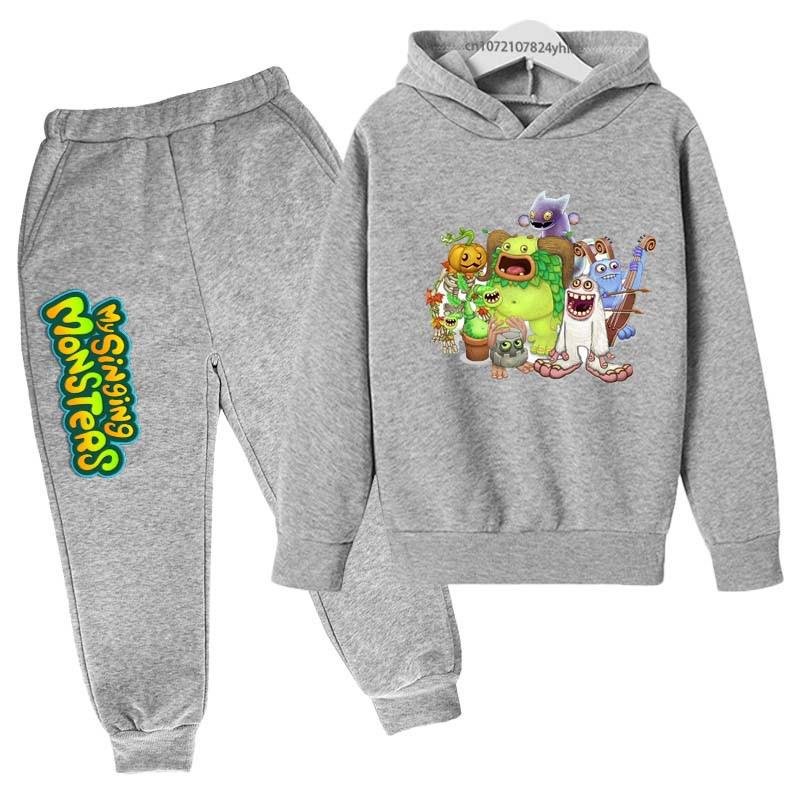 My Singing Monsters Bambini Primavera Autunno Carini 2pz Felpa Casual+Pantaloni Tute 3-14 Anni Ragazzi Ragazze Completi Vestiti Bambini