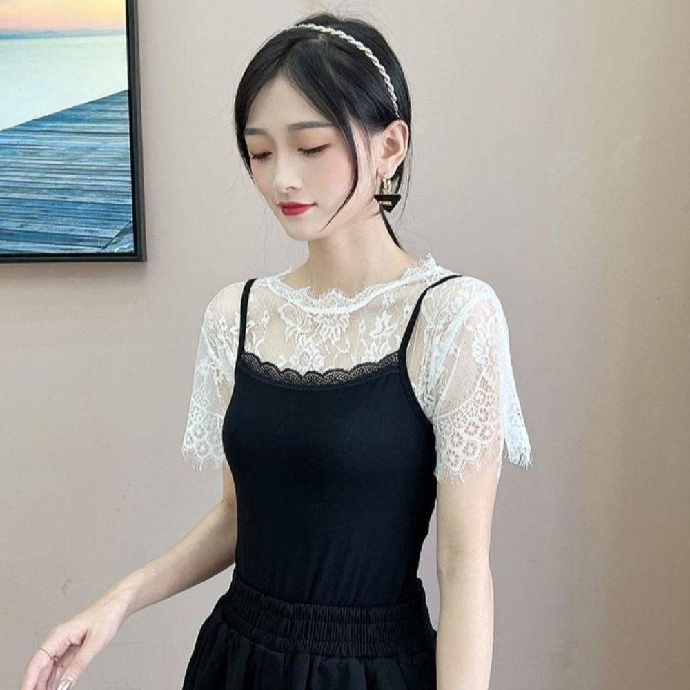 White Black Lace Shawl Lace Blouse Shoulders Scarf Fashion Fake Collar Cape  Spring Autumn