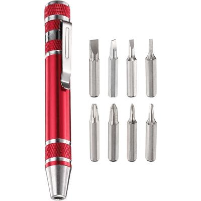 Stift Schraubendreher Geschenke Multitool Handliches Werkzeug 8 in 1 Magnetischer Taschenschraubendreher Präzisionsfunktion für Mini-Gadgets