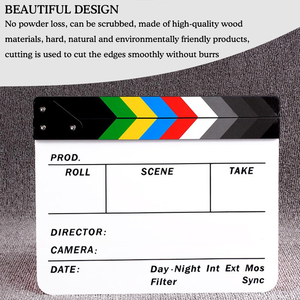 Colorful Director's Board Movie Clapperboard Creative Cut Craft Prop Props Online Film Wooden Photo Photography Store Board L5N4