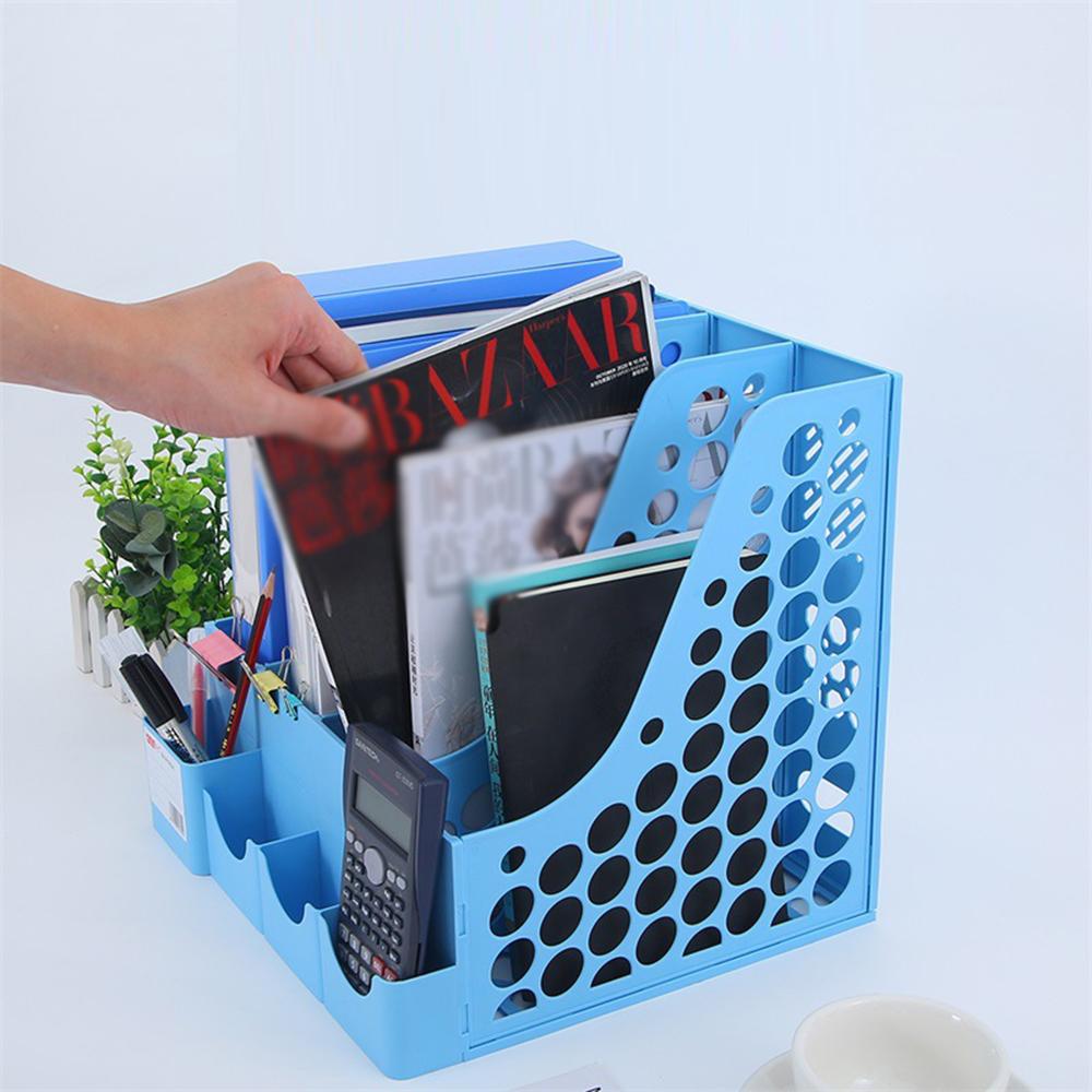 Thickened File Box, File Storage Box, Plastic File Rack, Bookshelf, Simple Vertical Bookshelf, Desk