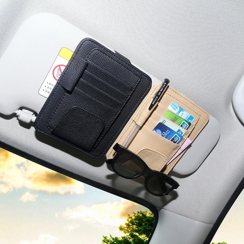 Car visor creative storage ticket holder Car glasses holder card cover multi-functional sunglasses frame interior decoration